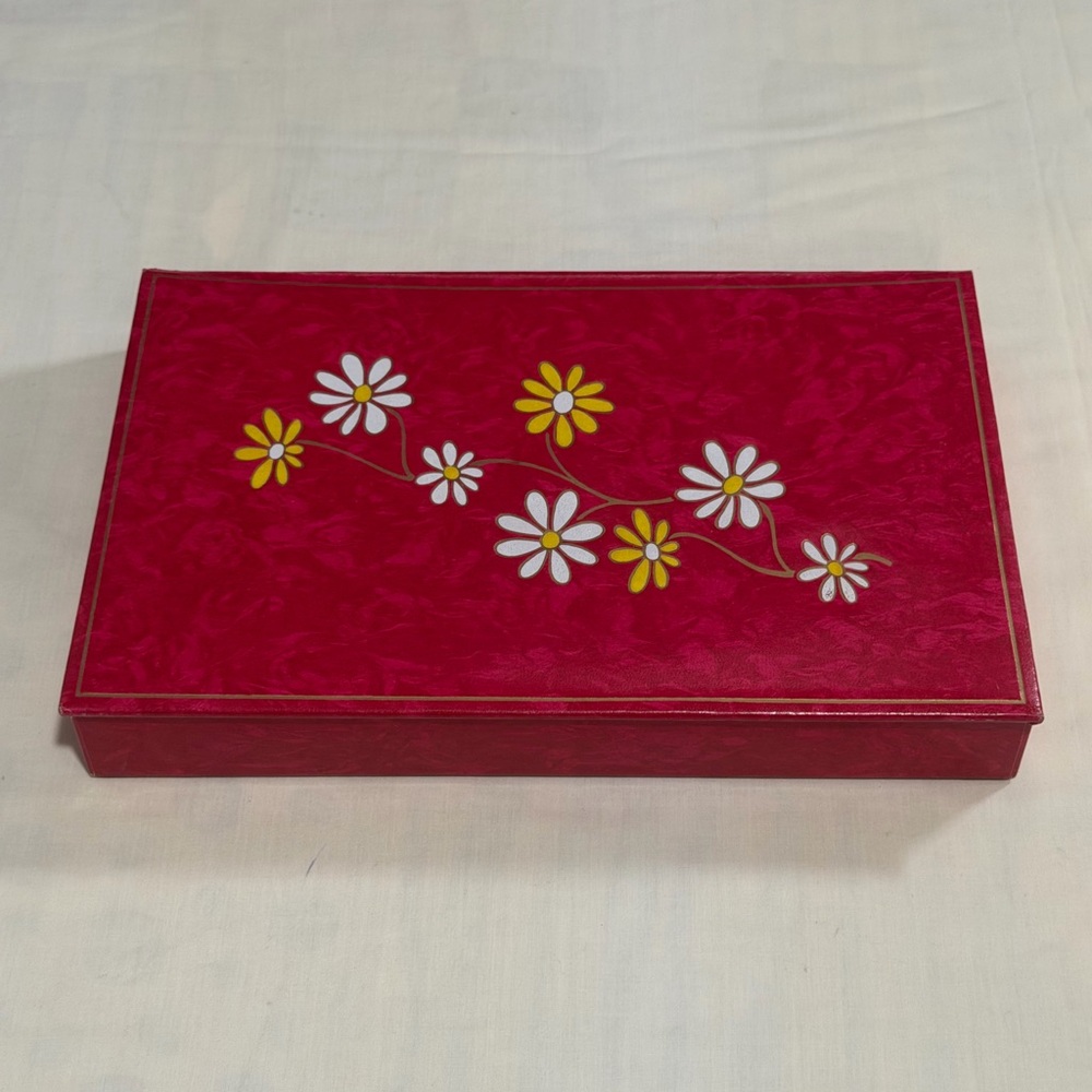 Vintage Springfield No.110 Stationery Box Pink Letter Set w/ Floral Red